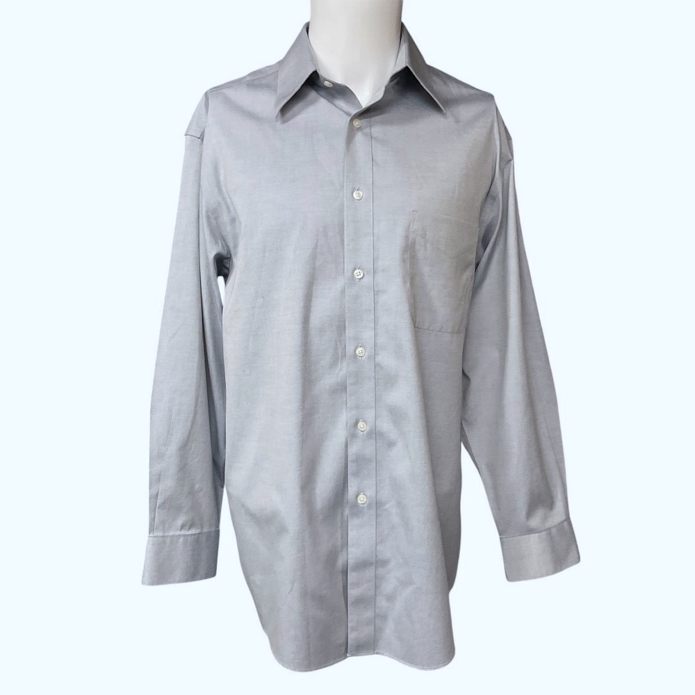 ENRO Men's 80s 2 Ply Pinpoint Non-Iron Shirt Tailored Fit Formal Dress Shirt 15½